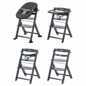 Chaise haute évolutive 2-en-1 timba ² warm gray + transat tinted graphite Bebeconfort
