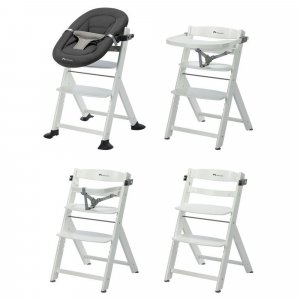 Chaise haute évolutive 2-en-1 timba ² white + transat tinted graphite Bebeconfort