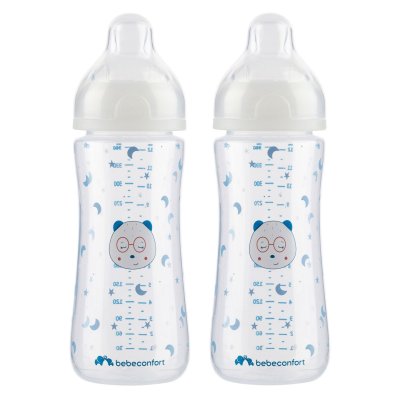 Lot de 2 biberons anti colique phosphorescent bébé 6 mois