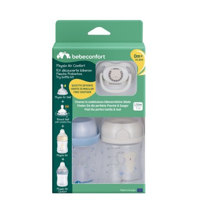 Biberon physio air confort 150 ml + tétine 0-6 mois s sand