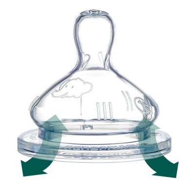 Lot de 2 tétines ronde silicone 3 vitesses taille 1