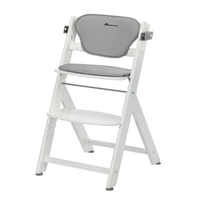 Chaise haute évolutive timba² blanc avec coussin gris