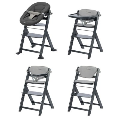 Chaise haute évolutive timba² avec coussin mineral graphite