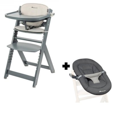 BEBECONFORT Chaise haute évolutive 2-en-1 timba avec coussin gray mist