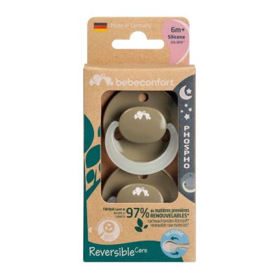 Lot de 2 sucettes eco reversible phosphorescente green 6 mois