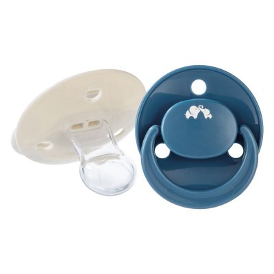 Lot de 2 sucettes réversible eco silicone 0-6 mois sand/blue