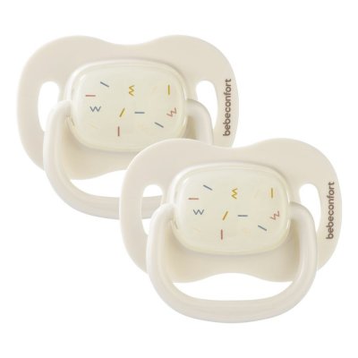 Lot de 2 sucettes réversible phosphorescente silicone 6-18 mois sand