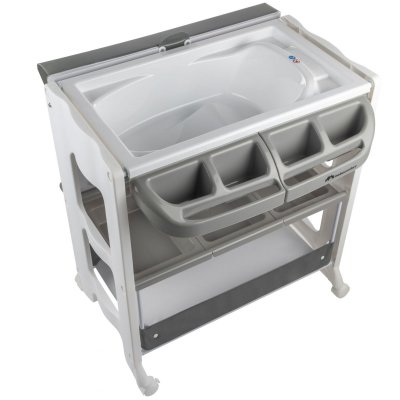 Baignoire et table à langer 2-en-1 dolphy gray mist