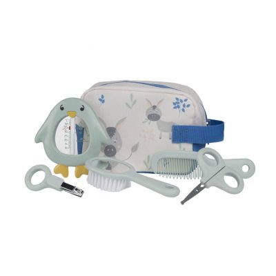 Babymoov Trousse de soin pour bebe, 9 Accessoires, avec Thermometre  Digital, Bleue