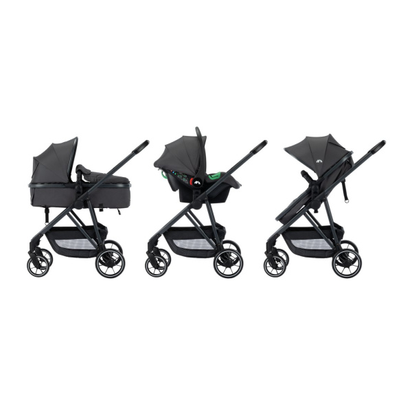 Poussette trio 3 en 1 brume mineral graphite avec siège auto i-size Bebeconfort