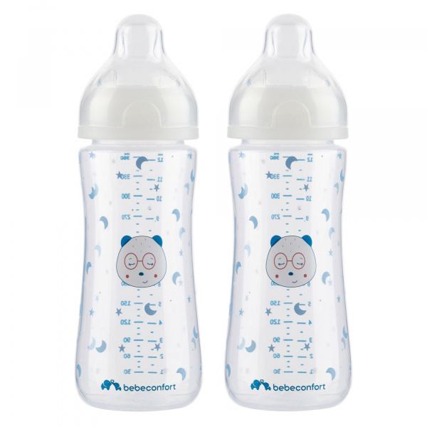 Lot de 2 biberons anti colique phosphorescent bébé 6 mois Bebeconfort