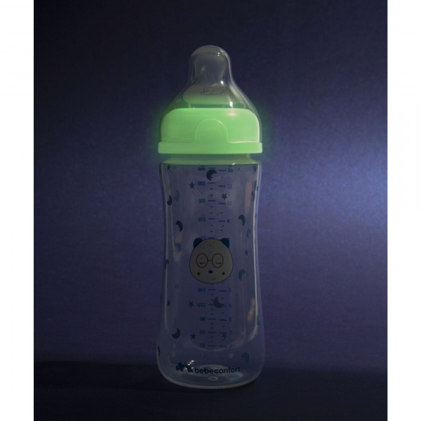 Lot de 2 biberons anti colique phosphorescent bébé 6 mois Bebeconfort
