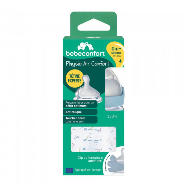Biberon pp physio air confort 150 ml memphis/blue Bebeconfort