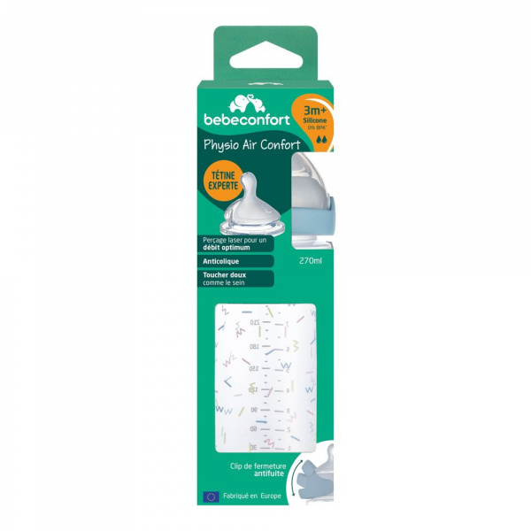 Biberon pp physio air confort 270 ml memphis/blue Bebeconfort