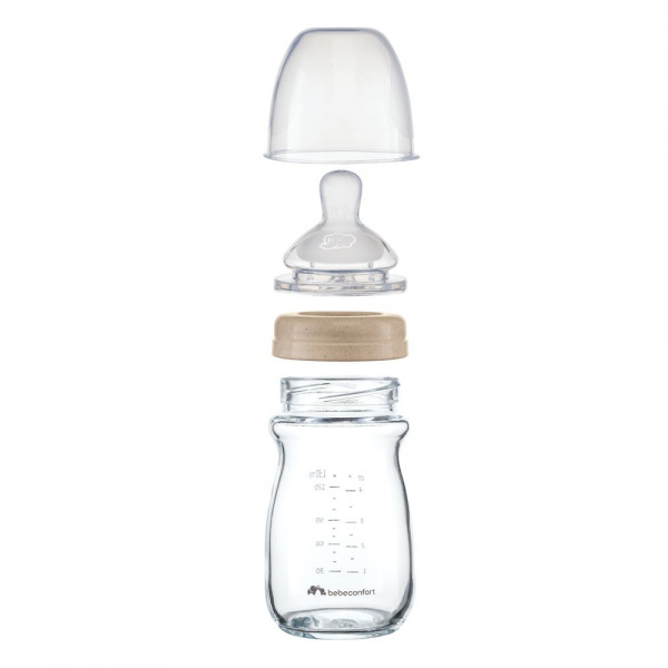 Biberon physio air eco verre 130 ml sand Bebeconfort