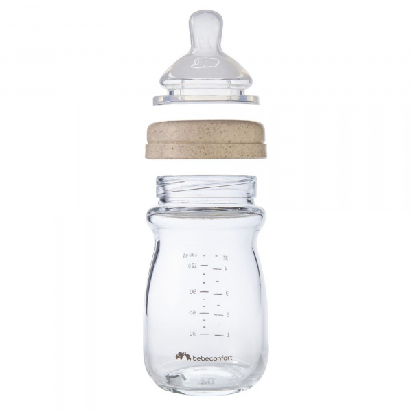 Biberon physio air eco verre 130 ml sand Bebeconfort