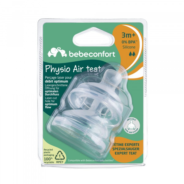 Lot de 2 tetines physio air silicone 6-18 mois Bebeconfort