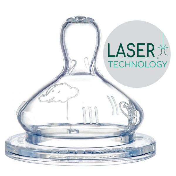 Lot de 2 tétines ronde silicone 3 vitesses 0-6 mois Bebeconfort