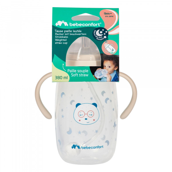 Gobelet à paille bébé 380 ml anti-fuite apprentissage Bebeconfort