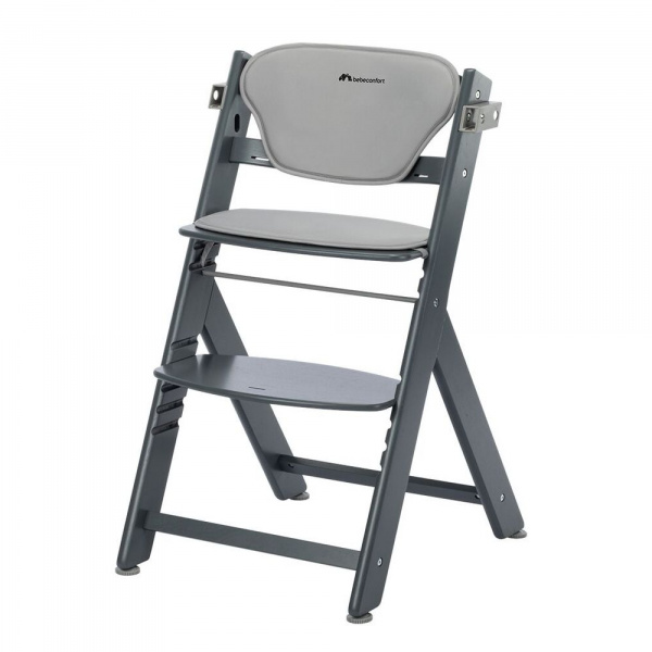Chaise haute évolutive timba² blanc avec coussin grey Bebeconfort