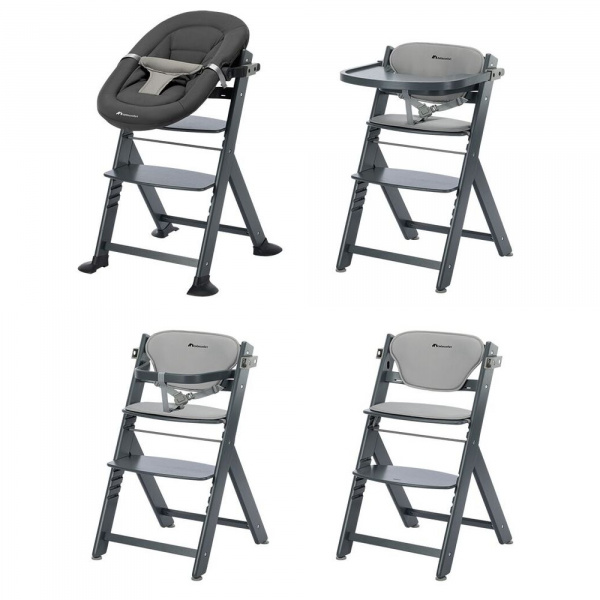 Chaise haute évolutive timba² blanc avec coussin grey Bebeconfort