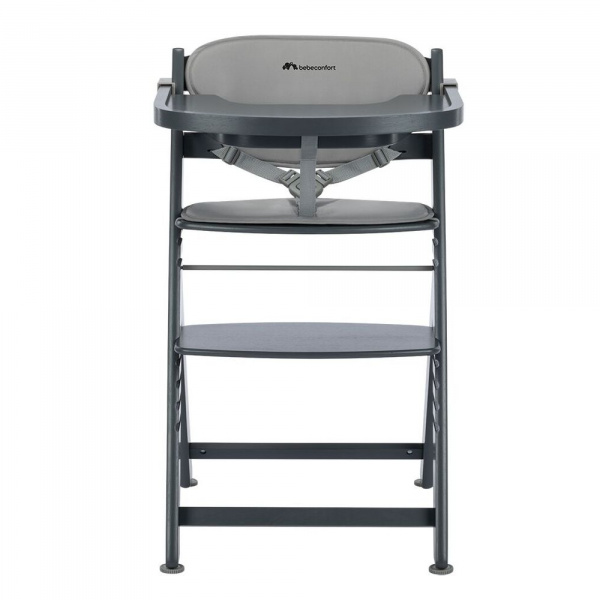 Chaise haute évolutive timba² blanc avec coussin grey Bebeconfort