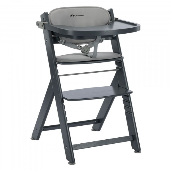 Chaise haute évolutive timba² blanc avec coussin grey Bebeconfort