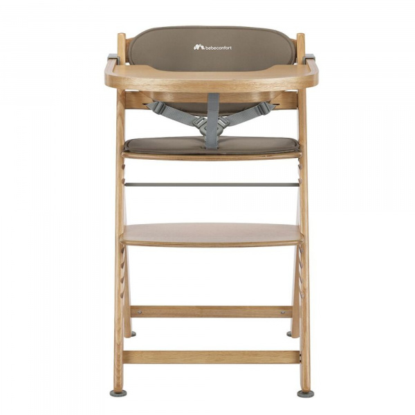 Chaise haute évolutive timba² wood avec coussin beige Bebeconfort