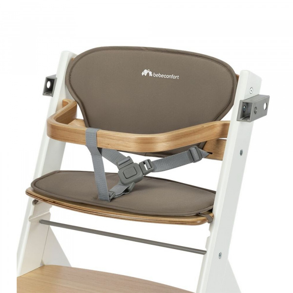 Chaise haute évolutive timba² light wood avec coussin beige Bebeconfort