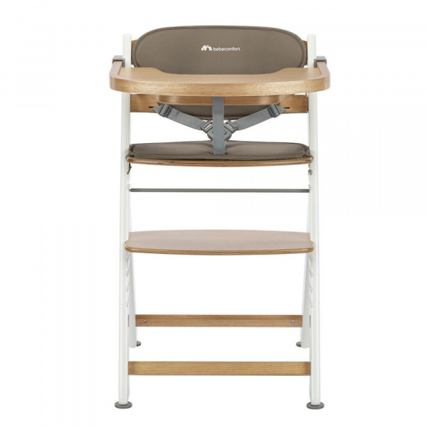 Chaise haute évolutive timba² light wood avec coussin beige Bebeconfort