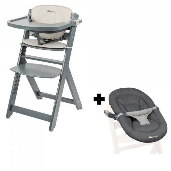 Chaise haute évolutive timba + coussin beige Bebeconfort