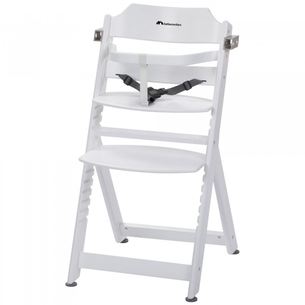 Chaise haute évolutive 2-en-1 timba white + transat mineral graphite Bebeconfort