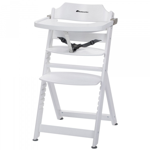 Chaise haute évolutive 2-en-1 timba white + transat mineral graphite Bebeconfort