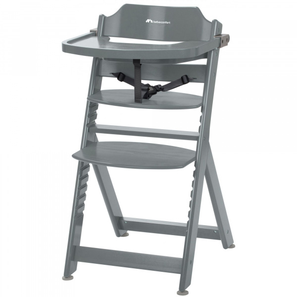 Chaise haute évolutive 2-en-1 timba warm grey + transat mineral graphite Bebeconfort