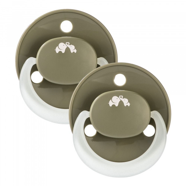 Lot de 2 sucettes eco reversible phosphorescente green 6 mois Bebeconfort