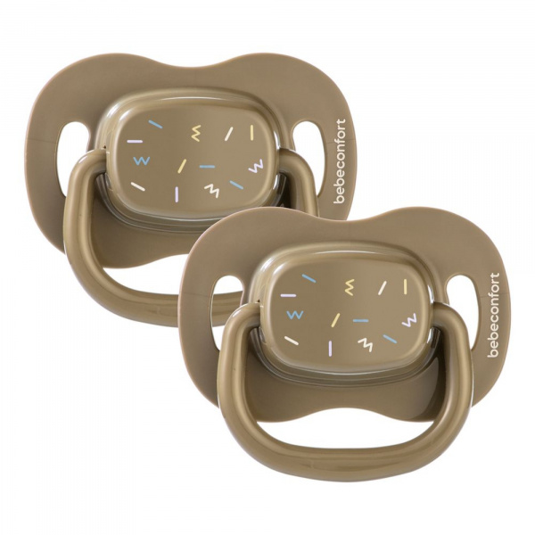Lot de 2 sucettes réversible silicone 0-6 mois Bebeconfort