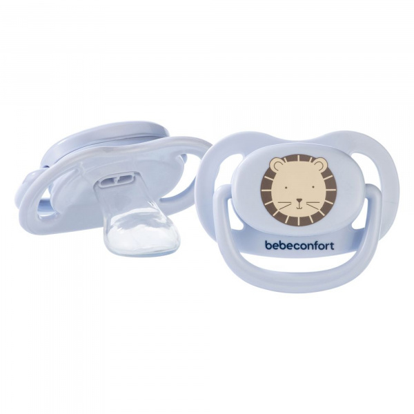 Lot de 2 sucettes physiologiques silicone air confort 0-6 mois sand Bebeconfort