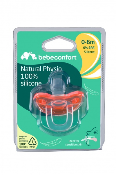 Sucette naturel physio tout en silicone - 18/36 mois - coloris aléatoire Bebeconfort