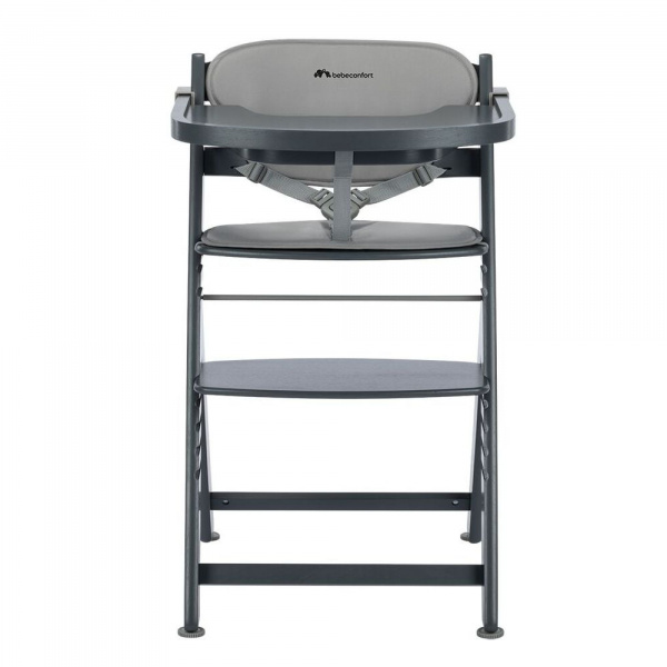 Chaise haute évolutive 2-en-1 timba ² blanc avec coussin grey + transat tinted graphite Bebeconfort