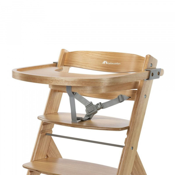 Chaise haute évolutive 2-en-1 timba ² natural wood + transat tinted graphite Bebeconfort