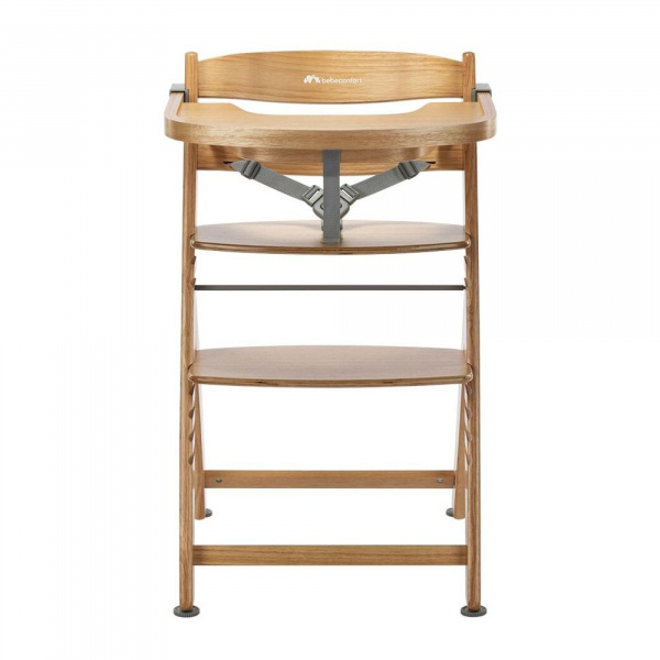 Chaise haute évolutive 2-en-1 timba ² natural wood + transat tinted graphite Bebeconfort