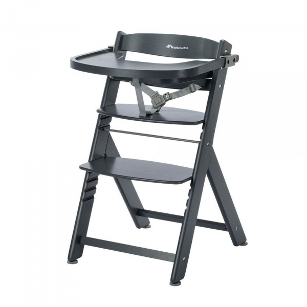 Chaise haute évolutive 2-en-1 timba ² warm gray + transat tinted graphite Bebeconfort