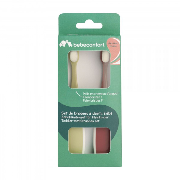 Lot de 2 brosses à dent bébé silicone 2ème âge Bebeconfort