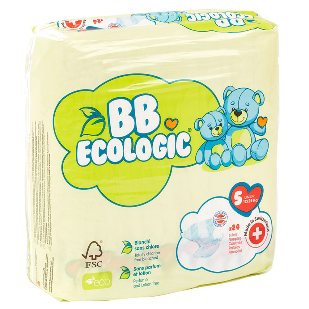 Couches bébé junior taille 5, 1225 kg (24 couches) de Bb ecologic sur