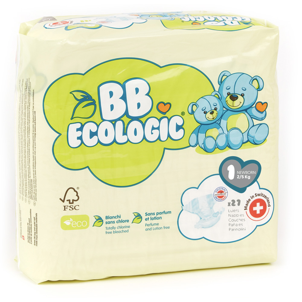 Couches bébé new born taille 1, 25 kg (27 couches) de Bb ecologic sur