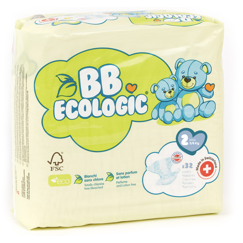 Couches bébé mini taille 2, 36 kg (32 couches) de