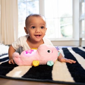 Veilleuse peluche bébé hippocampe rose Baby einstein
