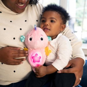 Veilleuse peluche bébé hippocampe rose Baby einstein