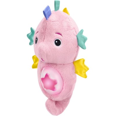 Veilleuse peluche bébé hippocampe rose