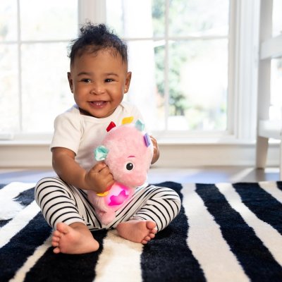 Veilleuse peluche bébé hippocampe rose